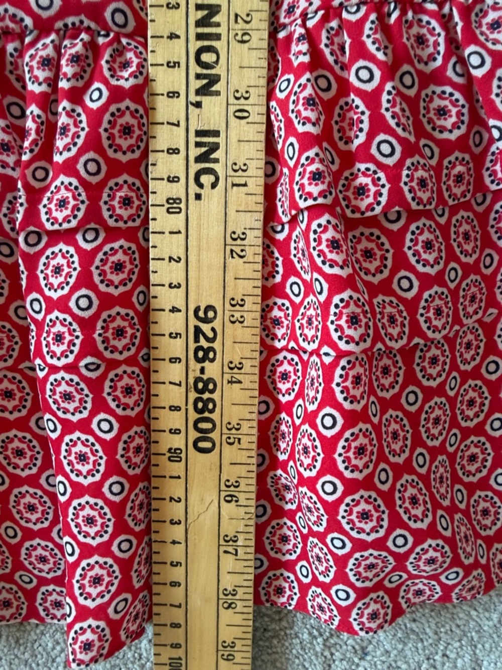 J. Crew Red Printed Ruffle Hem Summer Sundress Size 8 - Picture 13 of 13